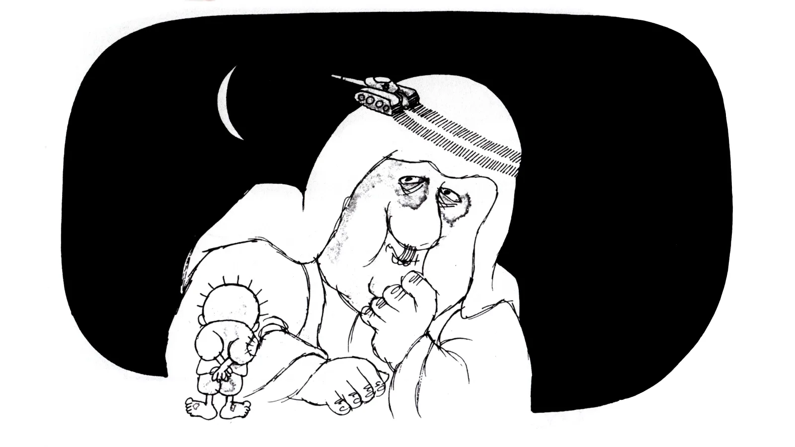 العقال المرسوم بالدبابة