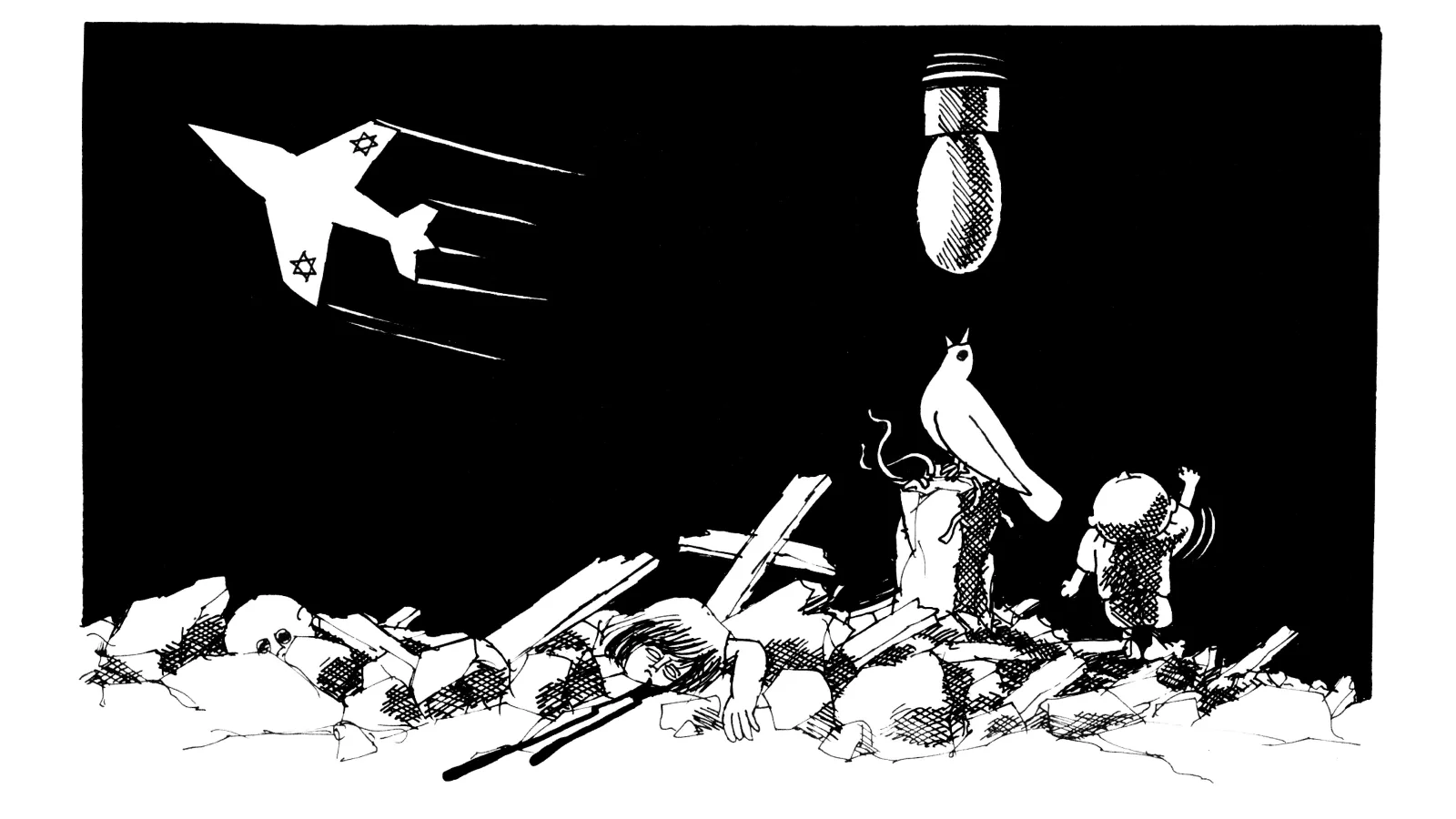 حمامة السلام تنتظر الغذاء... فتسقط القنابل